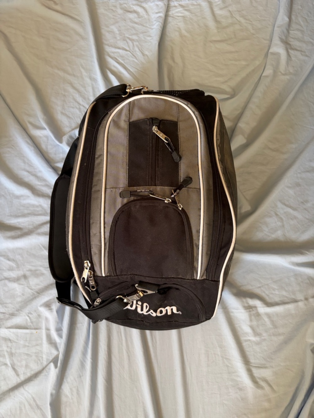 Wilson Black and Gray Men's Backpack with White Piping